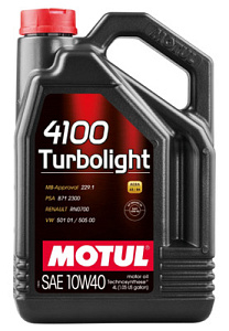 MOTUL 4100 Turbolight 10W-40 SM/CF (синт) 4л  масло моторное