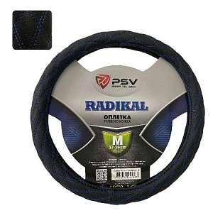 Оплетка  руля PSV RADIKAL черный/отстр. синяя М