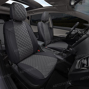Авточехлы Subaru Forester IV с 2013-2018г (ромб) чер+т.серый АВТОПИЛОТ (OZ)