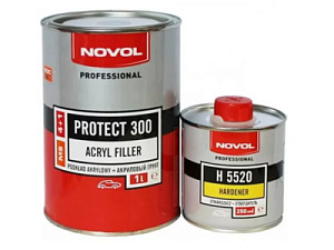 Грунт NOVOL PROTECT 300  4+1 акриловый серый  1л+ отверд. 0,25л (6)