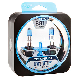 Набор ламп H27(881) 27W 12V 4400K Titanium  MTF (2шт)