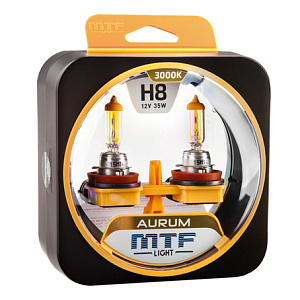 Набор ламп H8  35W 12V 3000K Aurum  MTF (2шт)