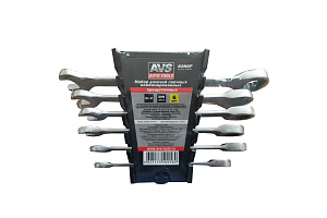 Набор ключей гаечных комбинированных трещеточных 6пр  (8-17мм)  AVS 