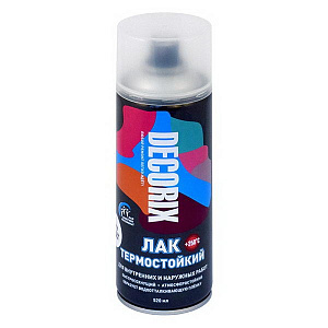 Лак-аэрозоль термостойкий глянц. бесцветный (+250С) 520мл DECORIX