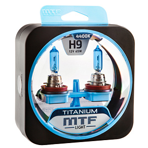 Набор ламп H9  65W 12V 4400K Titanium  MTF (2шт)