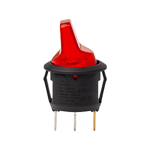 Переключатель круглый на 2 положения, 3 контакта с подсветкой на 12V