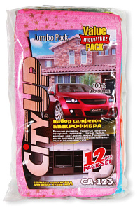 Салфетка микрофибра 35*40см (12шт/упак) Jumbo CA-123   CITY UP