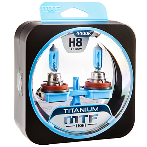 Набор ламп H8  35W 12V 4400K Titanium  MTF (2шт)