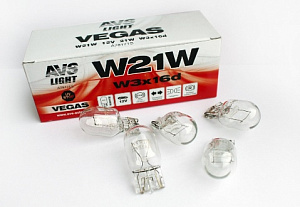 Лампа W21W 12V (W3*16d) AVS Vegas
