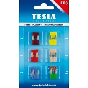 Предохранитель флажковый мини (12шт+пинцет) Tesla Чехия
