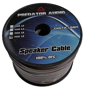 Кабель акустический PREDATOR AUDIO 2*18Ga OFC 1м  (100м)