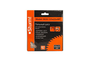 Диск пильный  125x22 48 зубьев, твердосплавные напайки STURM