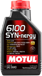 MOTUL 6100 Syn-Nergy + 5W-40 A3/B4, SN/CF, VW 502.00/505.00 (синт) 4л  масло моторное