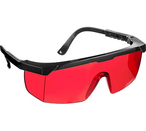 Очки защитные STAYER с регулируемыми дужками, поликарб. красные линзы с оправой