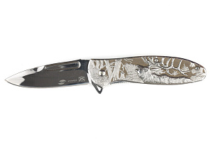 Нож складной STINGER 82,5мм, серебристый, картонная коробка