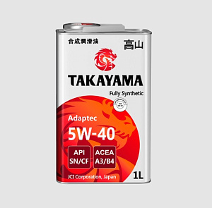 TAKAYAMA 5W-40 (синт) SN/CF A3/B4  1л (мет.канистра)  масло моторное