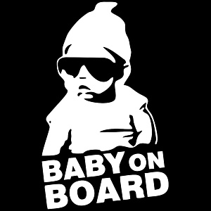 Наклейка BABY ON BOARD (белая) 