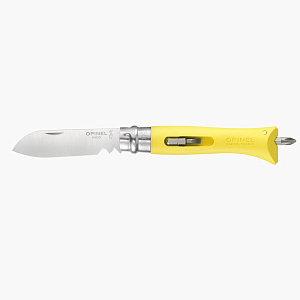Нож OPINEL № 9 DYI, сменные биты, желтый