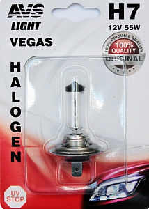 Лампа H7  55W 12V  AVS  1шт. Vegas