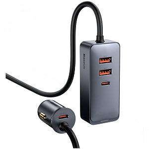 Устройство зарядное а/м USB+ разветвитель 2*USB+2*USB-C  (5A)  BASEUS