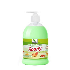 Крем-мыло жидкое "Soapy" увлажняющее с дозатором 500 мл Clean&Green (арбуз и дыня)  AVS