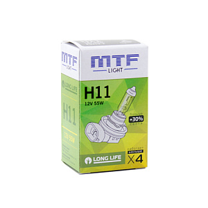 Лампа H11  55W 12V Long Life+30%  MTF