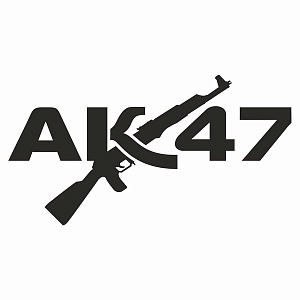 Наклейка АК-47 наружная/внутренняя, черный 40*42см (компл. на 2 стороны) 