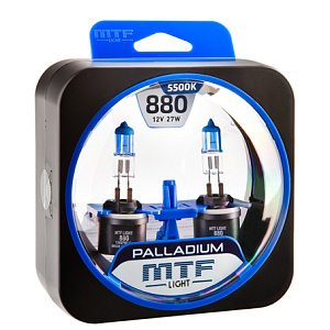 Набор ламп H27  27W 12V 5500K Palladium  MTF (2шт)