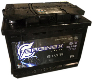 Аккумулятор ERGINEX 6CT-55.1 55Ач (прямая полярность) 12В 480А 242*175*190