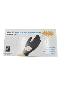 Перчатки черные BLACK VINYL/NITRILE размер XL 