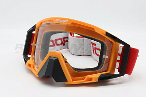 Очки кроссовые ROCKOT RM-375 (оранжевый-черный/прозрачная, Anti-Scratch/Anti-Fog)
