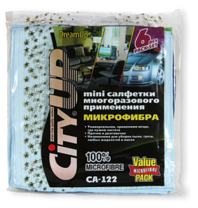 Салфетка микрофибра 25*25см (6шт) City Dream Up СА-122  CITY UP