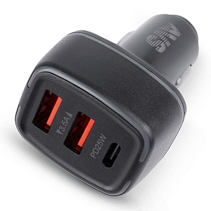 Устройство зарядное а/м универсальное 2USB (6.5 + Type C)  AVS